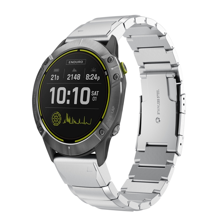 For Garmin Enduro 26mm Tortoise Shell Stainless Steel Watch Band 