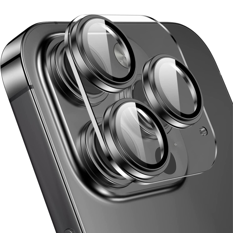 

For iPhone 14 Pro / 14 Pro Max ENKAY Hat-Prince 9H Rear Camera Lens Tempered Glass Aluminium Alloy Film(Black)