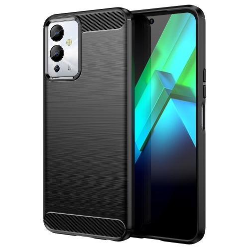 

For Infinix Note 12i Brushed Texture Carbon Fiber TPU Phone Case(Black)