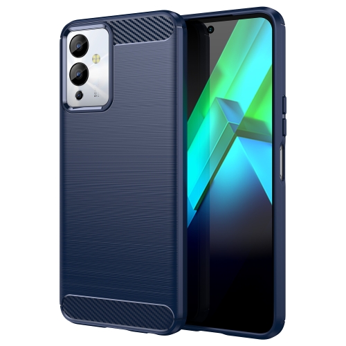 

For Infinix Note 12i Brushed Texture Carbon Fiber TPU Phone Case(Blue)