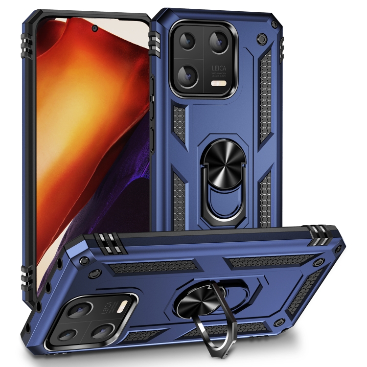 

For Xiaomi 13 Shockproof TPU + PC Phone Case with Holder(Blue)