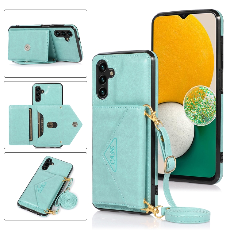 

For Samsung Galaxy A13 5G Cross-body Wallet Card Bag Leather Phone Case(Green)