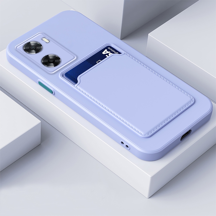 

For vivo Y35 2022 4G Skin Feel Card TPU Contrast Color Button Phone Case(Purple)