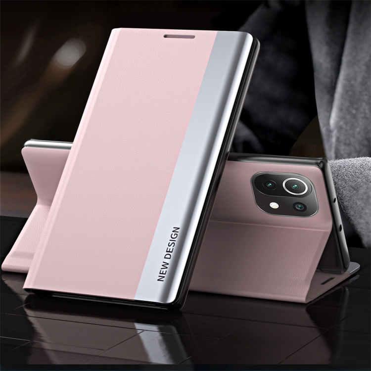 

For Xiaomi 13 Pro Side Electroplated Adsorption Leather Phone Case(Pink)