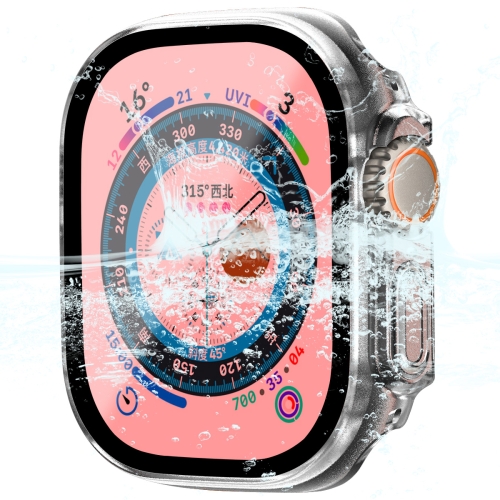 

For Apple Watch Ultra 49mm ENKAY Hat-Prince Waterproof Full Coverage PC Frame + 9H Tempered Glass Case(Transparent)