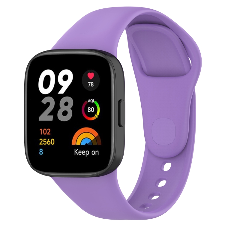 

For Redmi Watch 3 Loop Type Solid Color Silicone Watch Band(Lavender Purple)