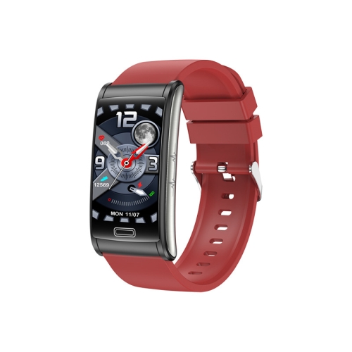 

E600 1.47 inch Color Screen Smart Watch Silicone Strap Support Heart Rate Monitoring / Blood Pressure Monitoring(Red)