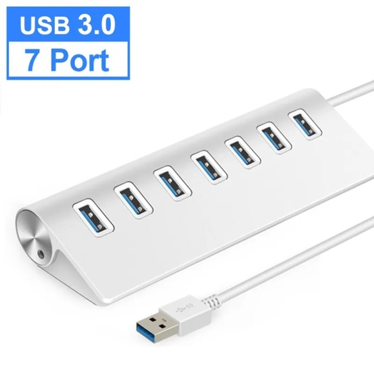 

7301 7 Port USB 3.0 HUB 5Gbps High Speed Power Adapter