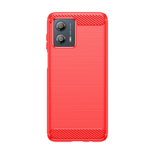 

For Motorola Moto G53 Brushed Texture Carbon Fiber TPU Phone Case(Red)