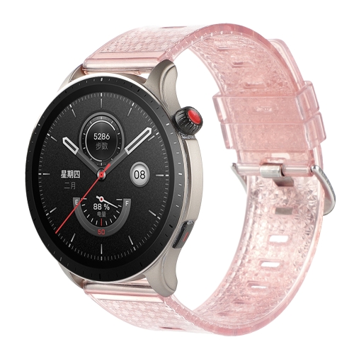 

For Huawei Watch3 22mm Transparent Shiny Diamond TPU Watch Band(Pink)