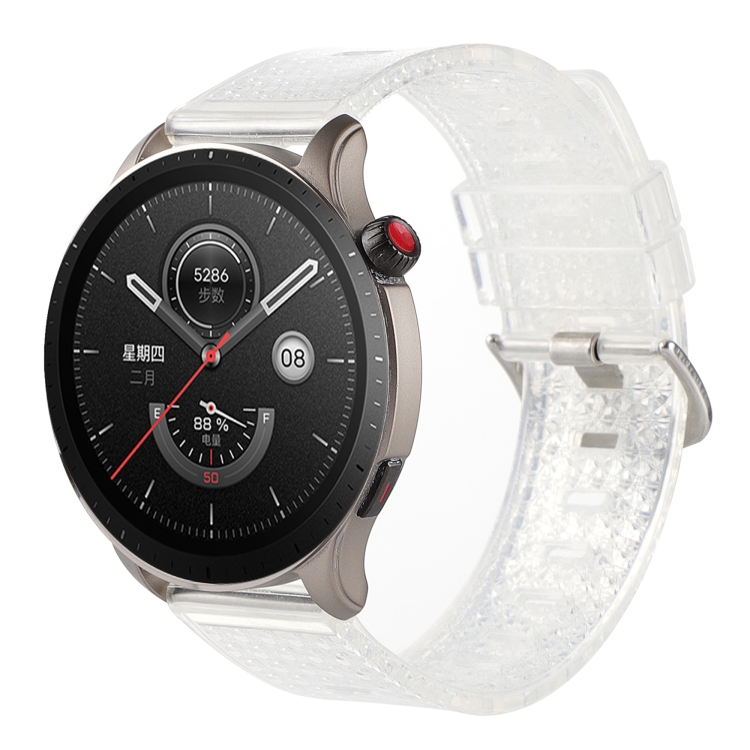 

For Huawei Watch GT 2e 22mm Transparent Shiny Diamond TPU Watch Band(Whtie)