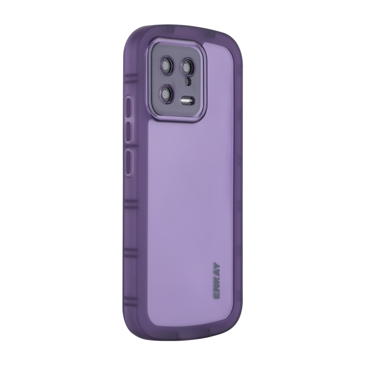 

For Xiaomi 13 ENKAY Hat-Prince Translucent Matte TPU Shockproof Phone Case(Purple)