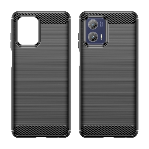 

For Motorola Moto G73 Brushed Texture Carbon Fiber TPU Phone Case(Black)