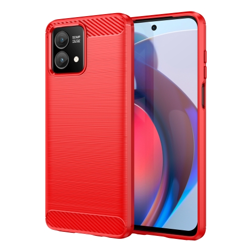 

For Motorola Moto G Stylus 5G 2023 Brushed Texture Carbon Fiber TPU Phone Case(Red)