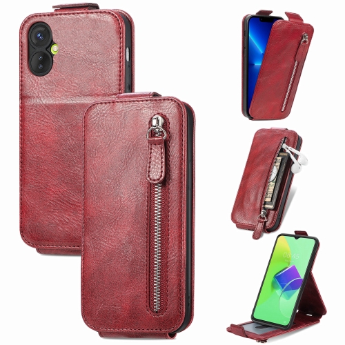 

For Tecno Spark 9 Pro Zipper Wallet Vertical Flip Leather Phone Case(Red)