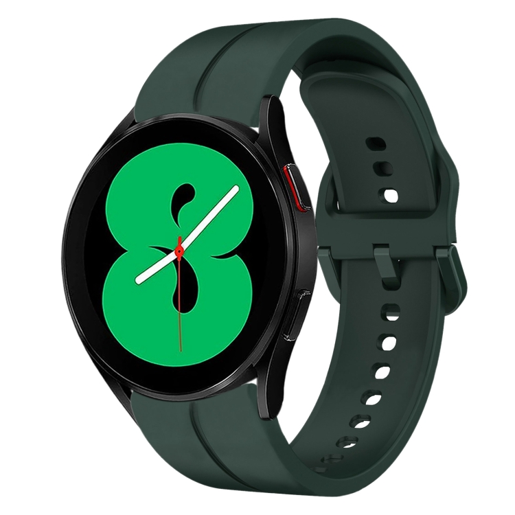 

For Samsung Galaxy Watch4 44mm 20mm Loop Silicone Watch Band(Dark Green)