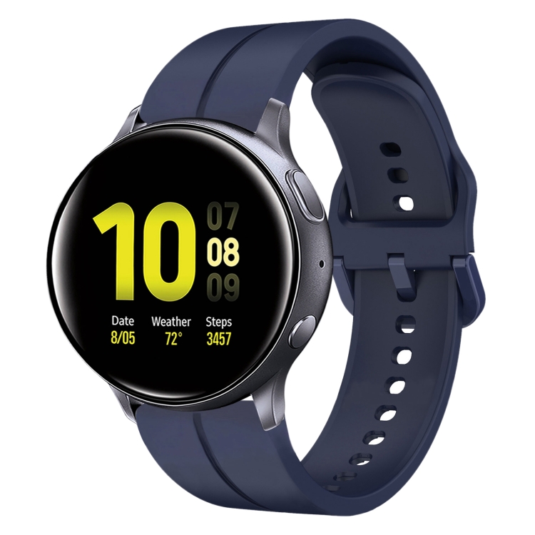 

For Samsung Galaxy Watch Active 2 44mm 20mm Loop Silicone Watch Band(Navy Blue)