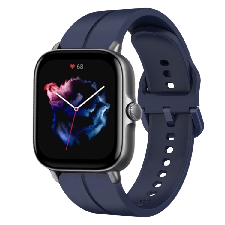 

For Amazfit GTS 3 20mm Loop Silicone Watch Band(Navy Blue)
