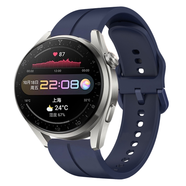 

For Huawei Watch 3 Pro 22mm Loop Silicone Watch Band(Navy Blue)