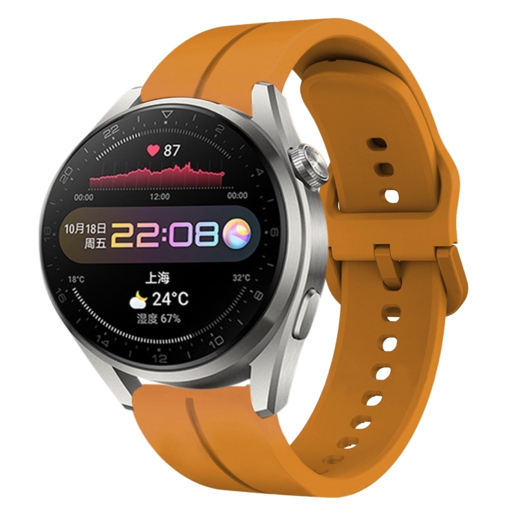 For Huawei Watch Pro 22mm Loop Silicone Watch Band(Amber Yellow)
