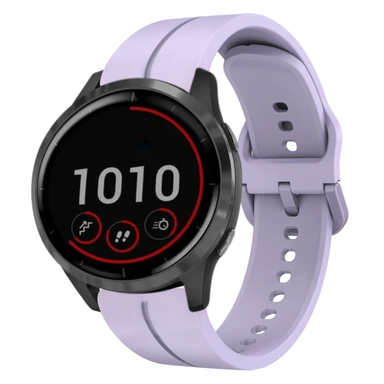 

For Garmin Vivoactive4 22mm Loop Silicone Watch Band(Purple)