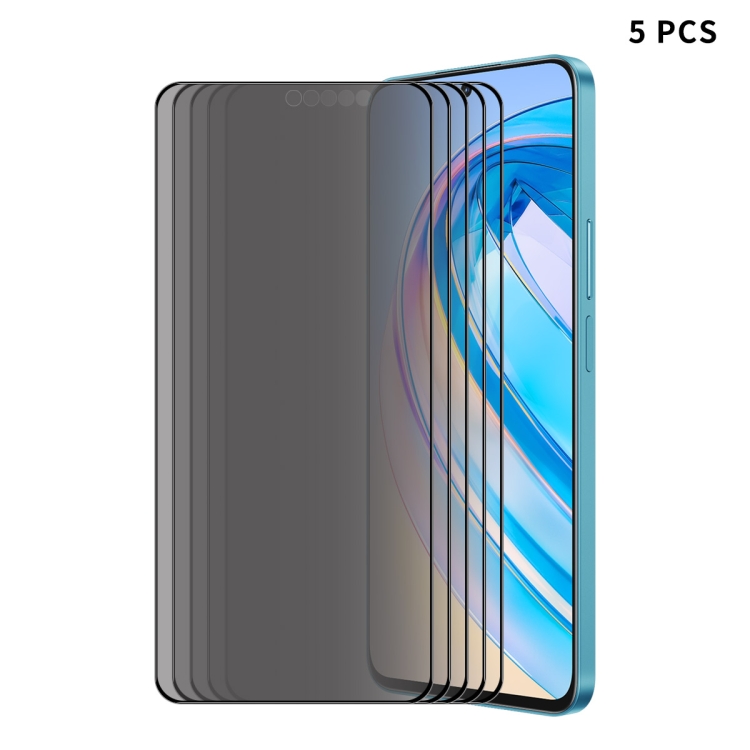 

For Honor X8A 5pcs ENKAY 28 Degree Anti-peeping Tempered Glass Full Screen Film