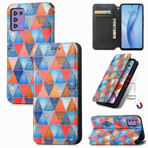 

For ZTE Libero 5G III CaseNeo Colorful Magnetic Leather Phone Case(Rhombus Mandala)