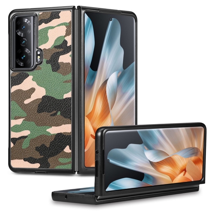 

For Honor Magic VS Camouflage Leather Back Cover Phone Case(Green)