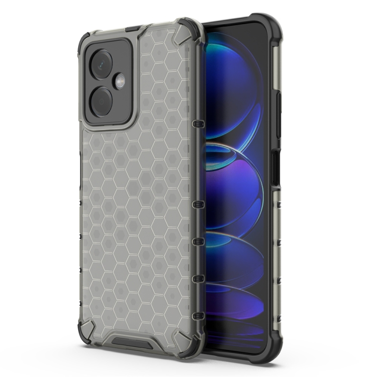 

For Xiaomi Redmi Note 12 4G Shockproof Honeycomb Phone Case(Black)
