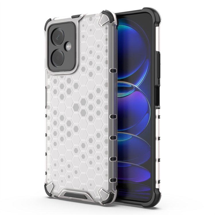 

For Xiaomi Redmi Note 12 4G Shockproof Honeycomb Phone Case(White)