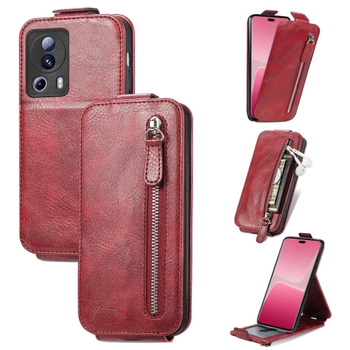 

For Xiaomi 13 Lite Zipper Wallet Vertical Flip Leather Phone Case(Red)