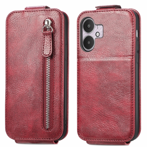 For Xiaomi Redmi 13C 5G Zipper Wallet Vertical Flip Leather Phone Case(Red)