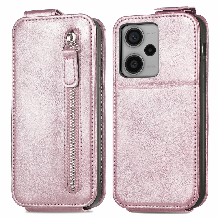 

For Xiaomi Redmi Note 12 Pro+ Zipper Wallet Vertical Flip Leather Phone Case(Pink)
