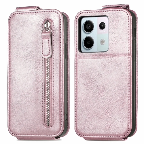For Xiaomi Redmi Note 13 Pro 5G Zipper Wallet Vertical Flip Leather Phone Case(Pink) high quality men and women jacket custom logo print embroidery zipper hoodie personal design text logo image onecool 2021