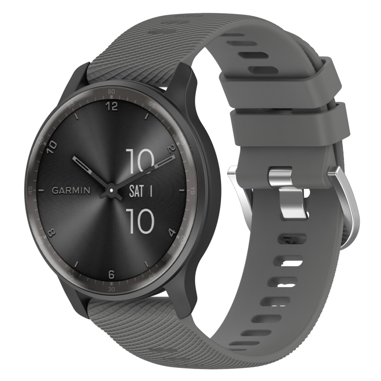 

For Garmin Forerunner 158 20mm Cross Textured Solid Color Silicone Watch Band(Dark Grey)