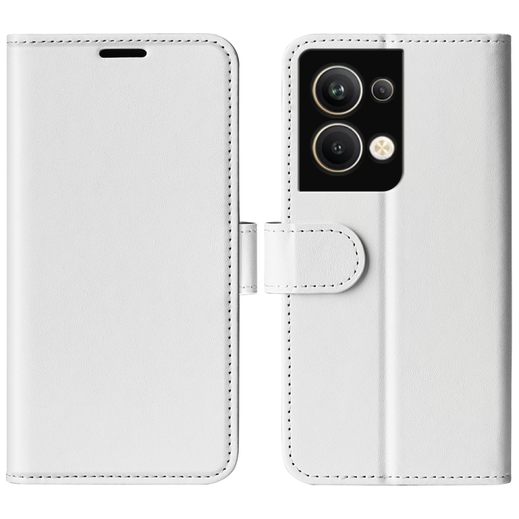 

For OPPO Reno9 Pro+ R64 Texture Horizontal Flip Leather Phone Case(White)
