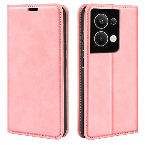 

For OPPO Reno9 Pro+ Retro-skin Magnetic Suction Leather Phone Case(Pink)