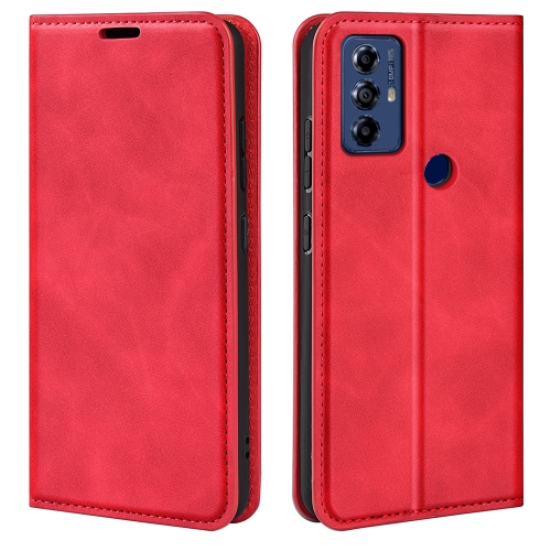 

For Motorola Moto G Play 2023 Retro-skin Magnetic Suction Leather Phone Case(Red)