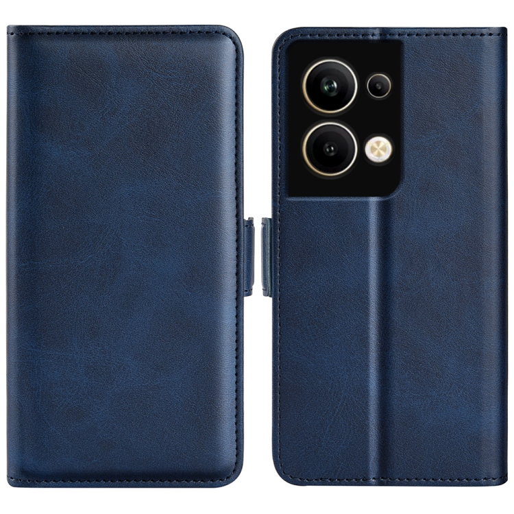 

For OPPO Reno 9 Pro Plus Dual-side Magnetic Buckle Horizontal Flip Leather Phone Case(Dark Blue)