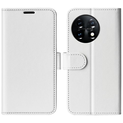 

For OnePlus 11 R64 Texture Horizontal Flip Leather Phone Case(White)