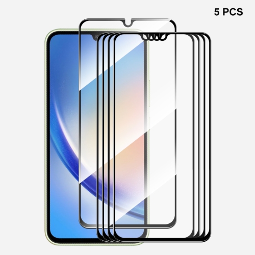 

For Samsung Galaxy A34 5G 5pcs ENKAY Hat-Prince Full Glue High Aluminum-silicon Tempered Glass Film