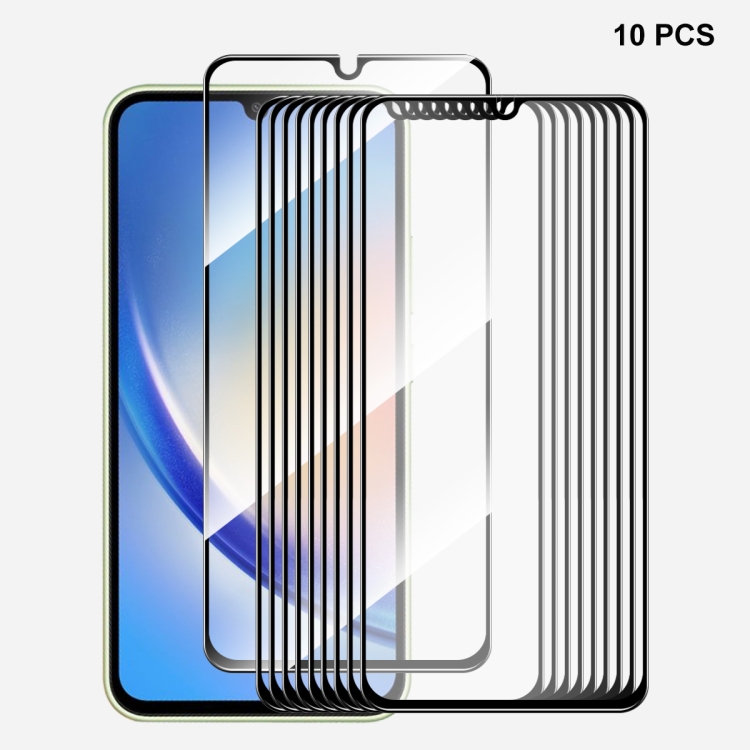 

For Samsung Galaxy A34 5G 10pcs ENKAY Hat-Prince Full Glue High Aluminum-silicon Tempered Glass Film