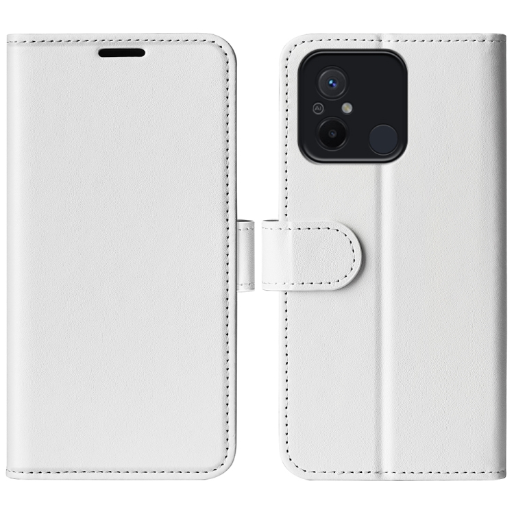 

For Xiaomi Redmi 12C R64 Texture Horizontal Flip Leather Phone Case(White)