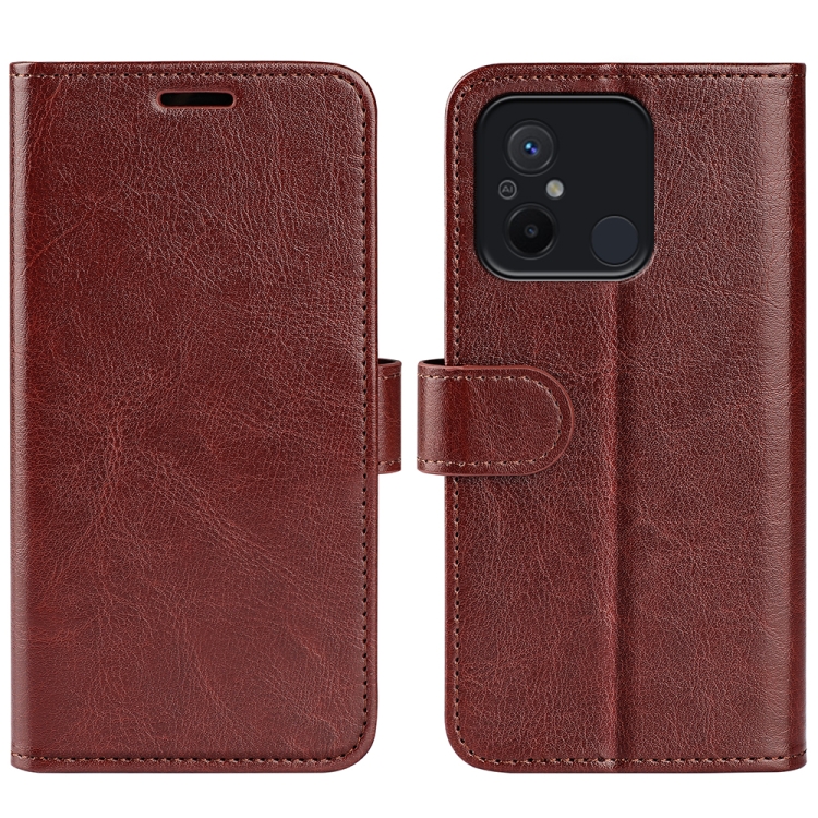 

For Xiaomi Redmi 12C R64 Texture Horizontal Flip Leather Phone Case(Brown)