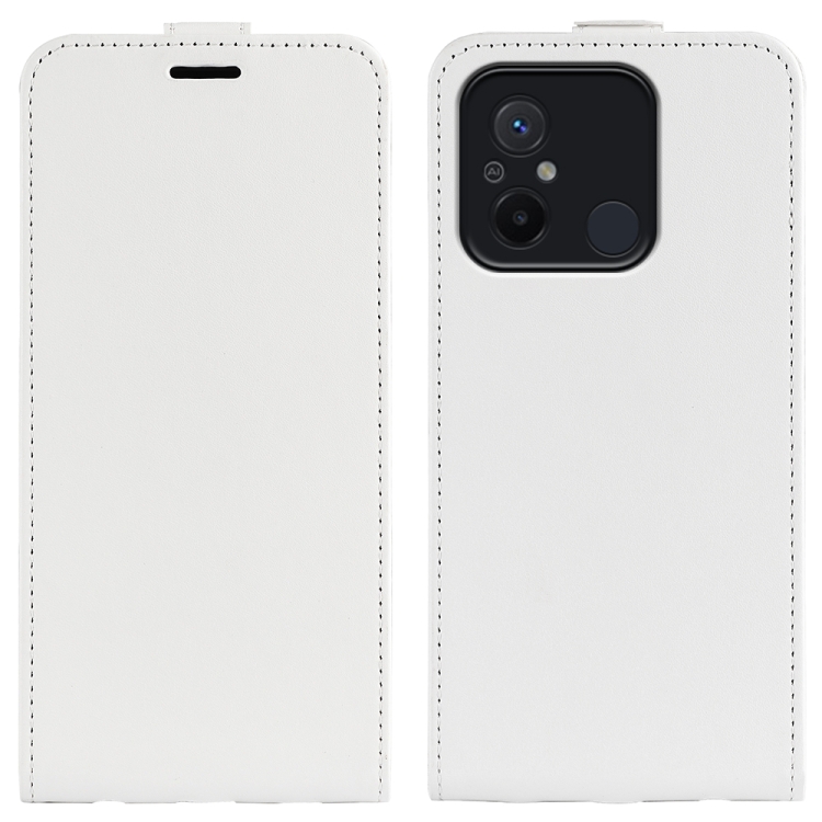 

For Xiaomi Redmi 12C R64 Texture Single Vertical Flip Leather Phone Case(White)