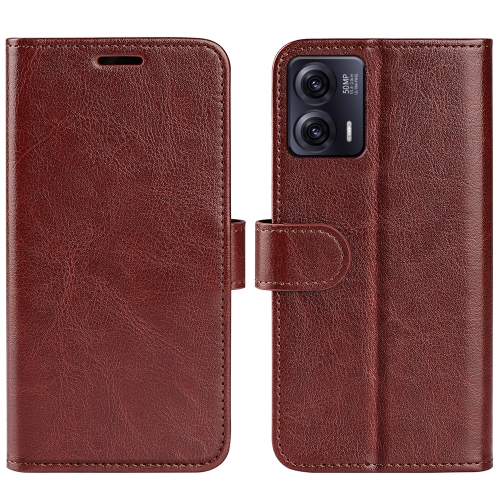

For Motorola Moto G73 R64 Texture Horizontal Flip Leather Phone Case(Brown)