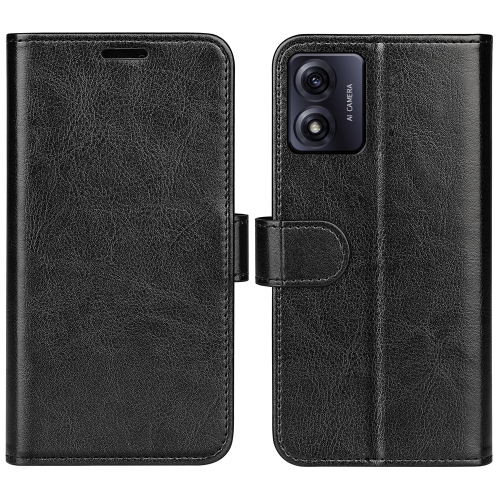 

For Motorola Moto E13 R64 Texture Horizontal Flip Leather Phone Case(Black)