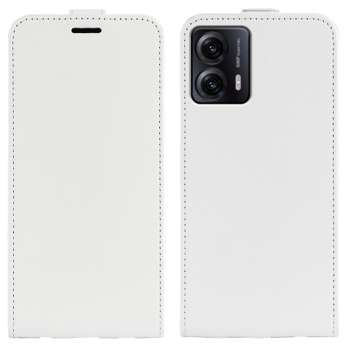 

For Motorola Moto G53 R64 Texture Single Vertical Flip Leather Phone Case(White)