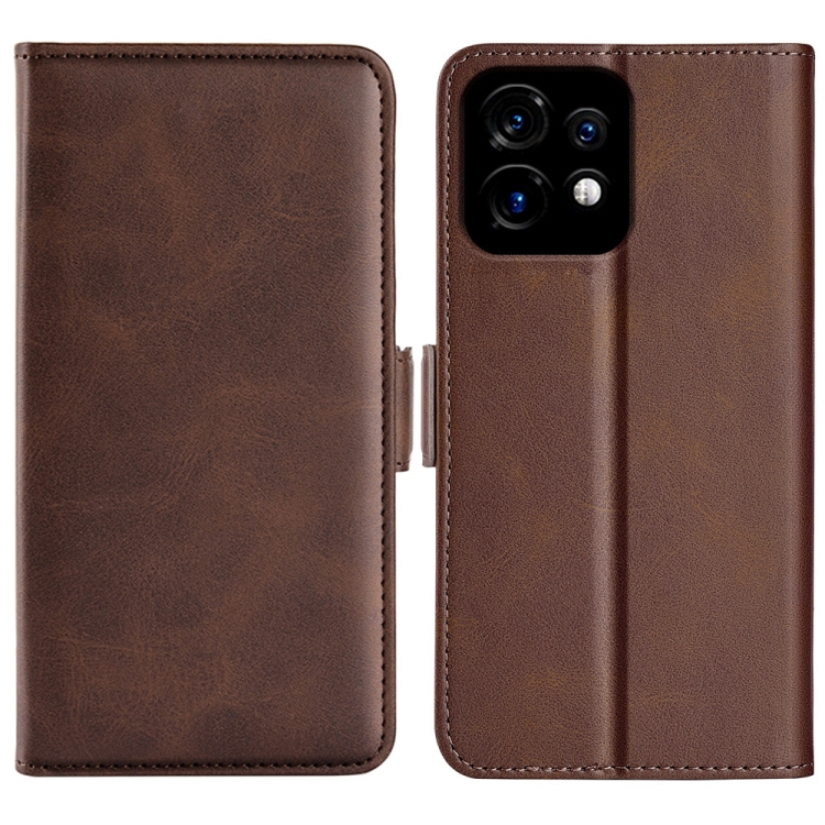 

For Motorola Moto X40 Dual-side Magnetic Buckle Horizontal Flip Leather Phone Case(Brown)