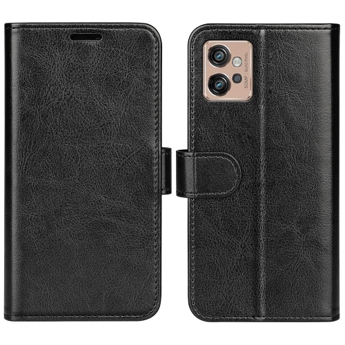 

For Motorola Moto G32 R64 Texture Horizontal Flip Leather Phone Case(Black)